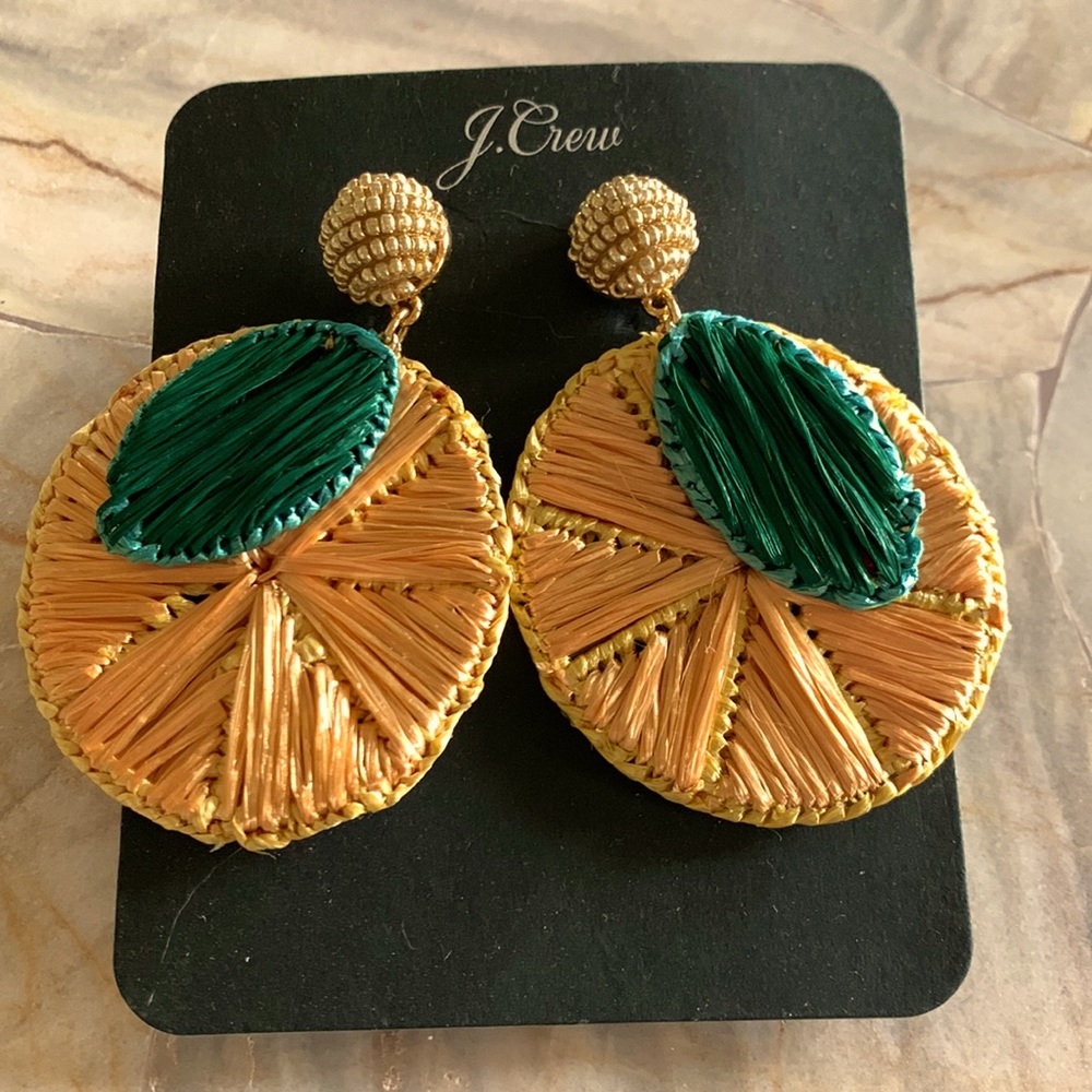 COPY - J. Crew Raffia Orange-Slice Earrings